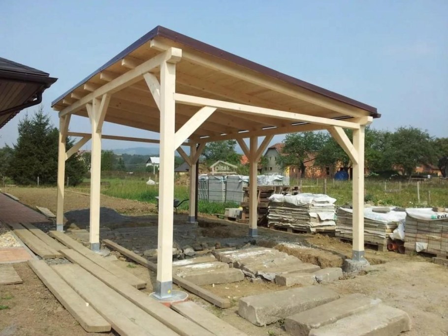 Беседка 6 на 4 с односкатной крышей