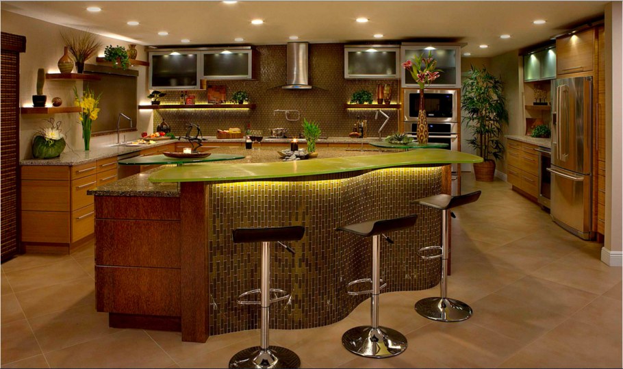 Кухни с барной стойкой