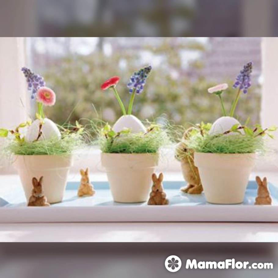 Пасхальная композиция в горшке