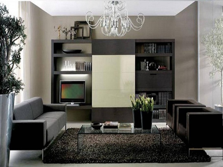 Темная стенка в гостиной