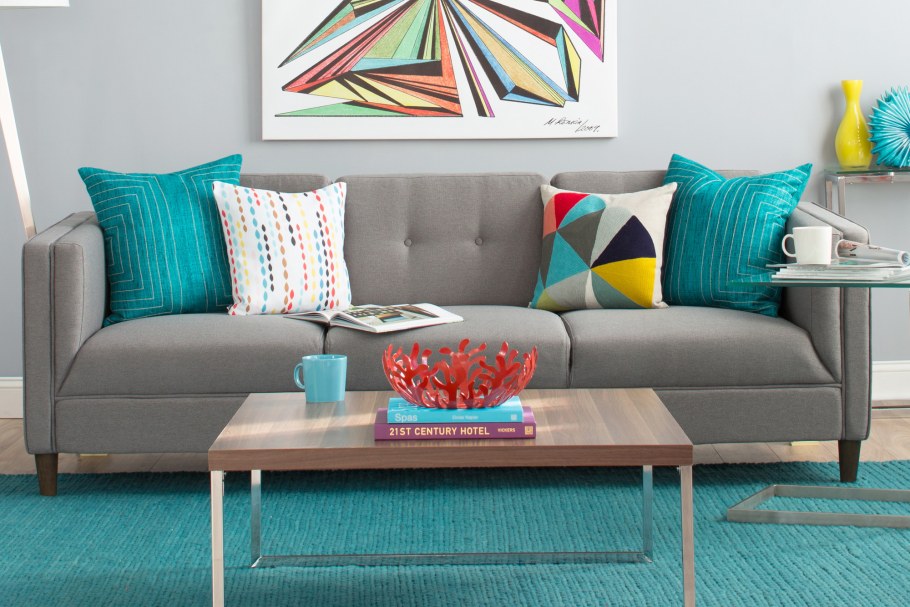 Серо бирюзовый интерьер