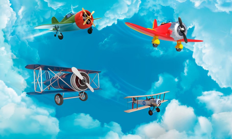 Фотообои самолет в интерьере