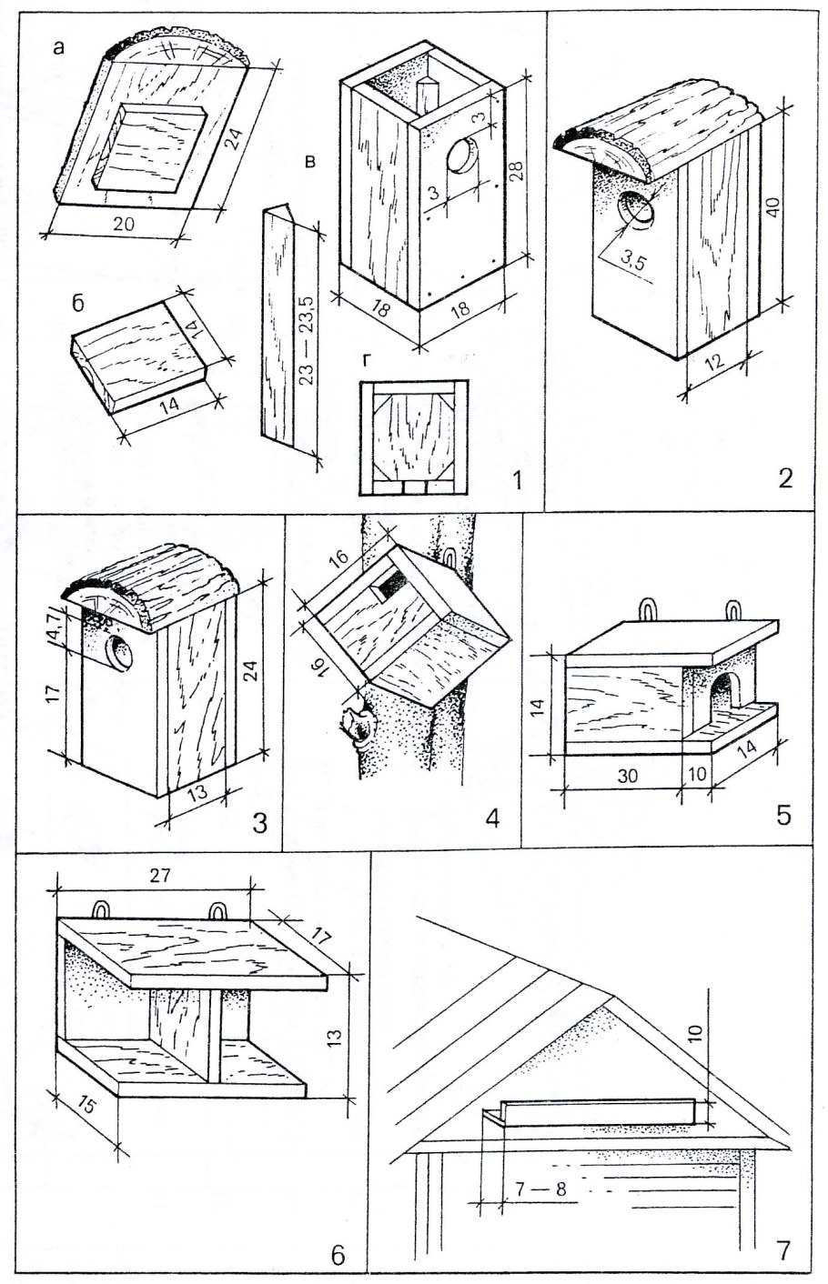 Размеры скворечника и синичника