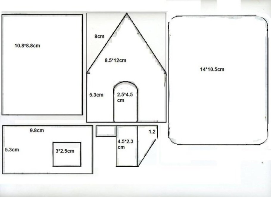 Схема выкройки пряничного домика