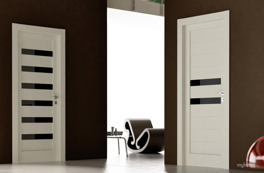 Межкомнатные двери с темным стеклом