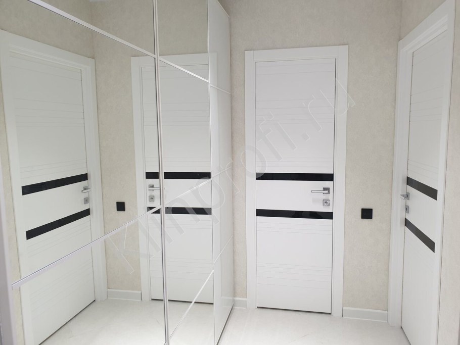 Полотно дверное до Niki №35 ПВХ 800мм стекло графит