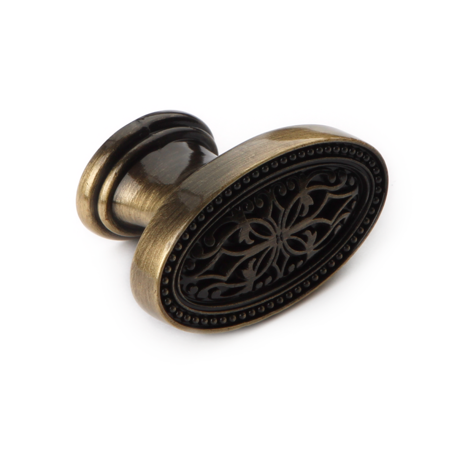 Ручка-кнопка с фарфором бронза kf03-05 OAB