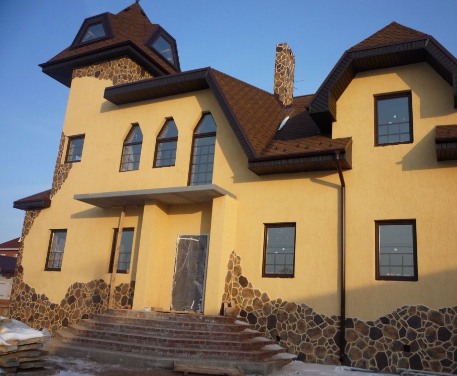 Штукатурка короед фасад