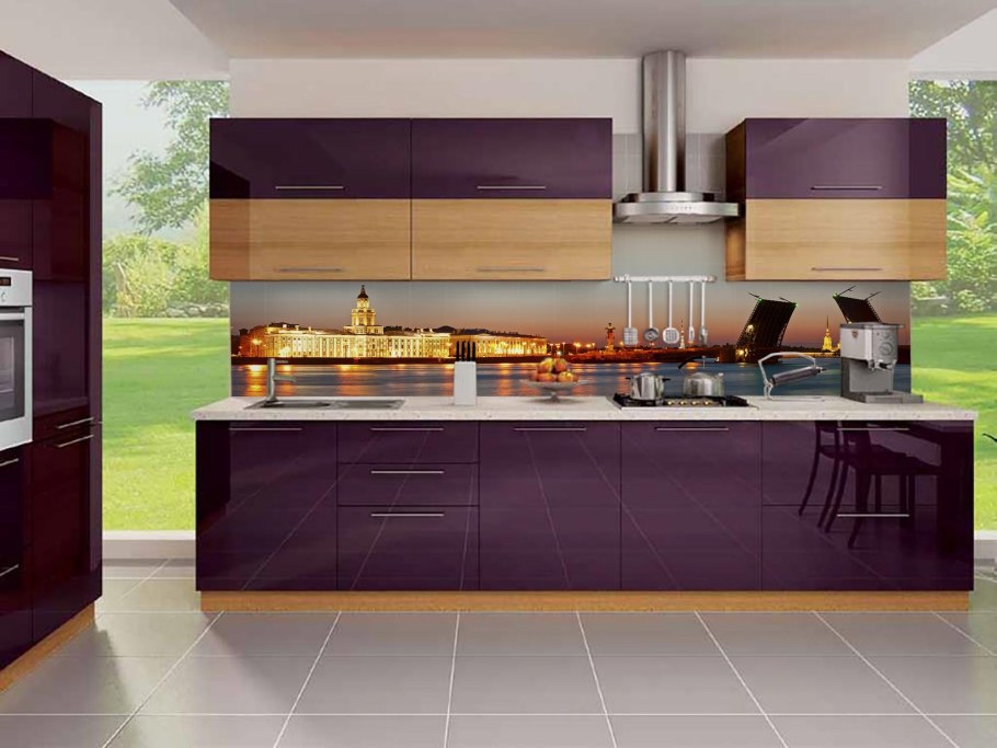 Кухня серый металлик