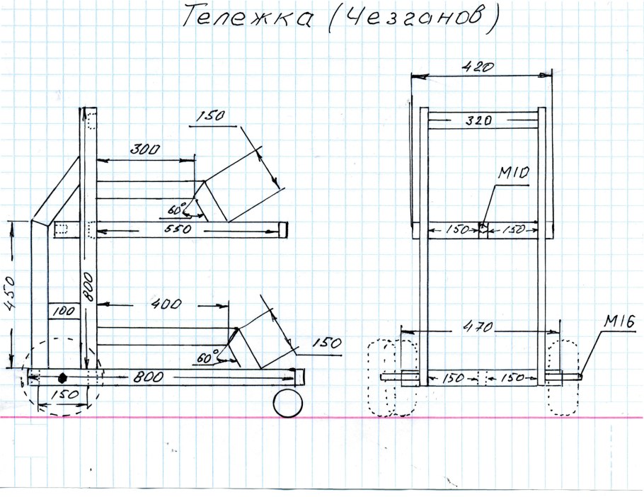 Кронштейн для кондиционеров 450х415 чертеж