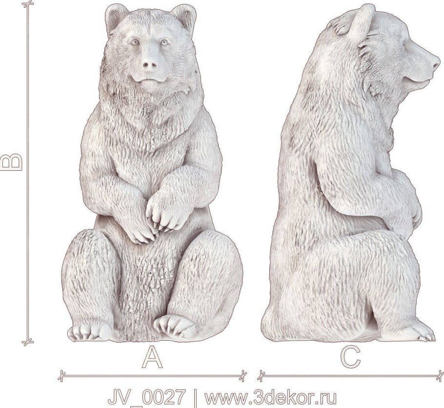 Эскиз медведя для резьбы по дереву