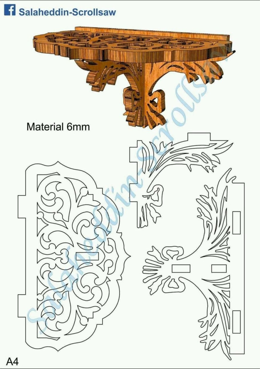 Чертежи полочек для выпиливания лобзиком
