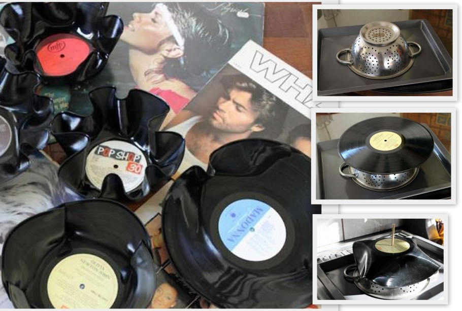 Горшки из виниловых пластинок