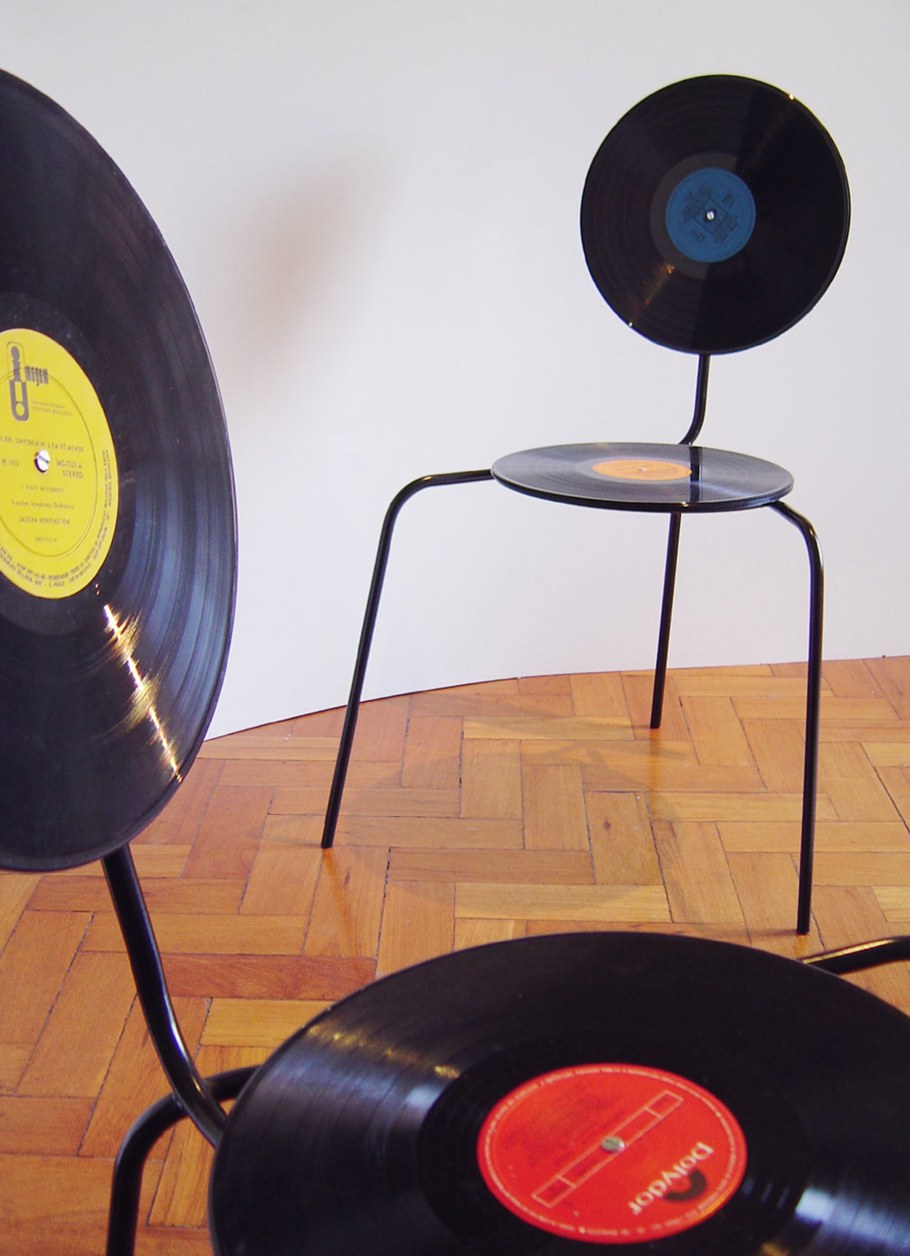 Мастер класс из винила часы