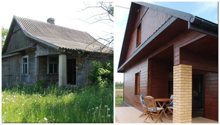 Дачный дом до после
