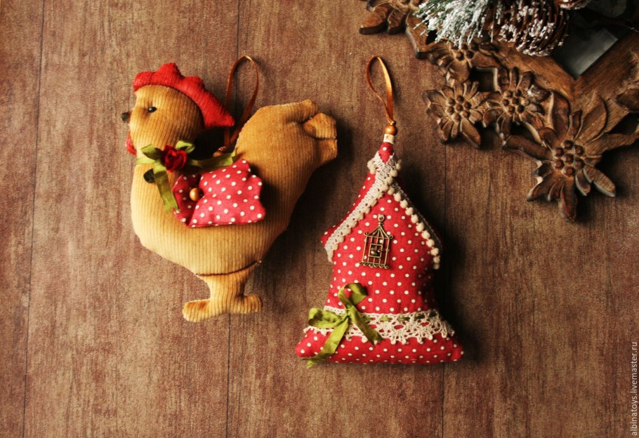 Текстильные игрушки на елку