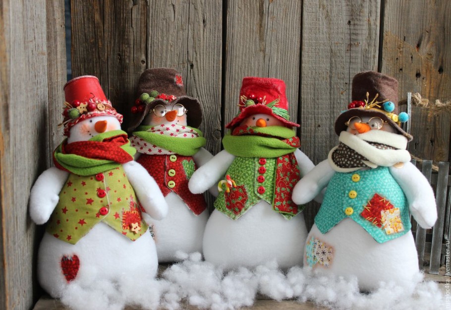 Текстильный Снеговик