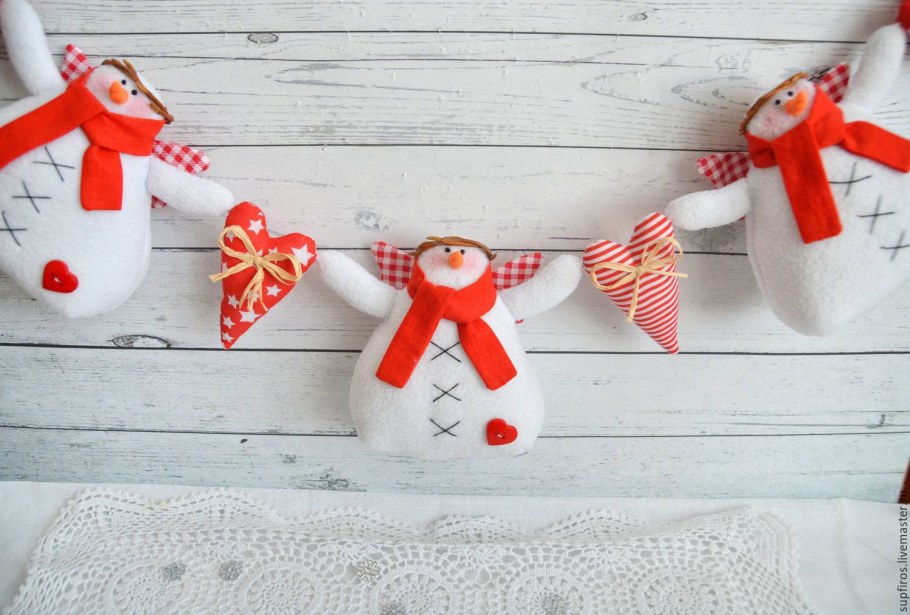 Снеговик из ткани
