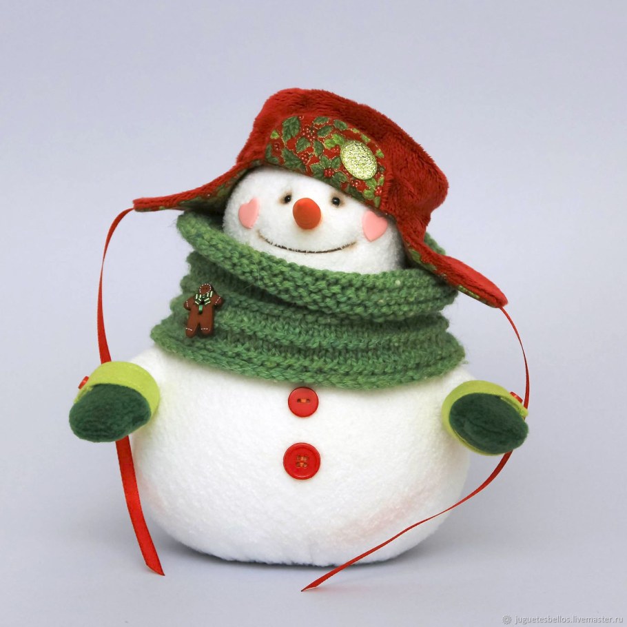 Снеговик текстильный новогодний