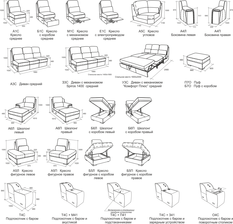 Мебель диван в AUTOCAD чертежи
