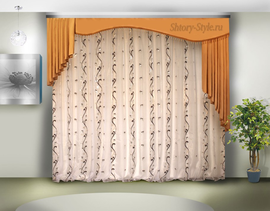 Тюль с ламбрекеном