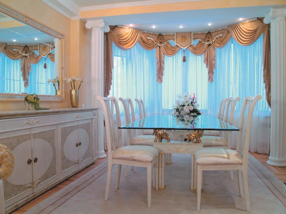 Шторы с ламбрекеном на кухню