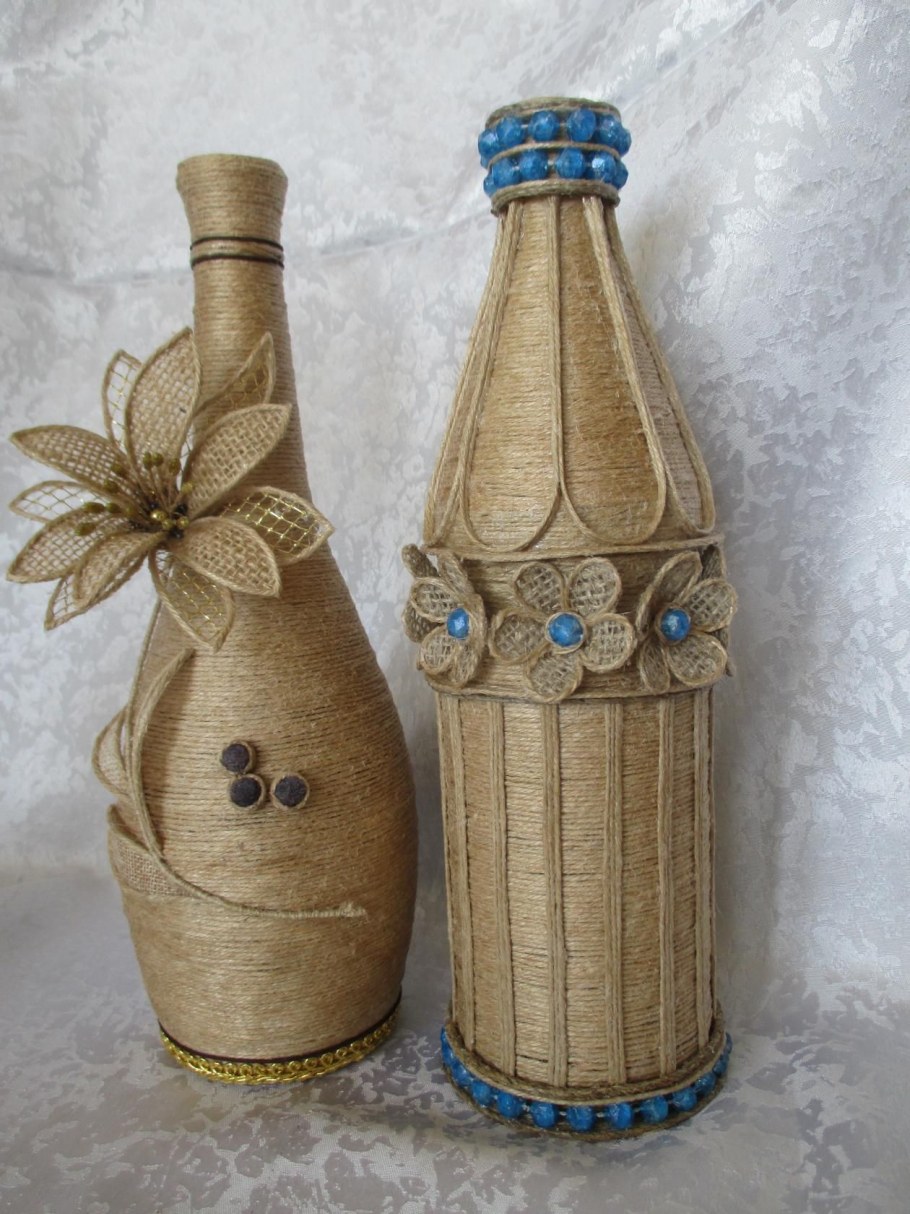 Органайзеры из бечевки и бутылки