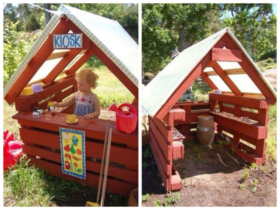 Домик из поддонов