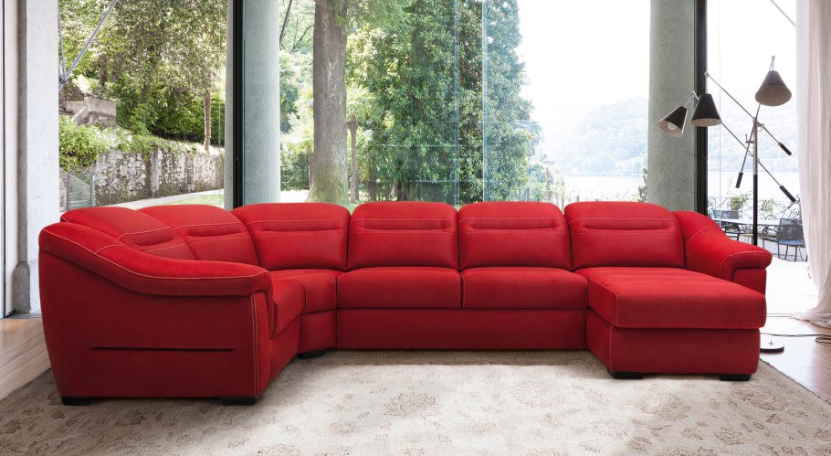 Угловой диван с оттоманкой фабрика комфорт