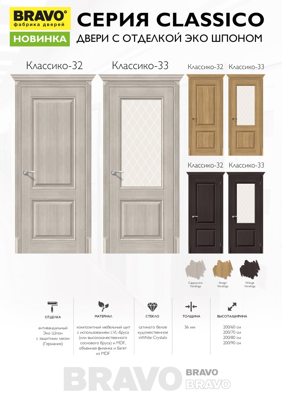 Двери Браво Хард Флекс Ash White