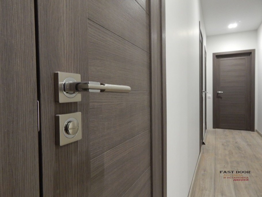 Дверь VELLDORIS экошпон Duplex 1 дуб золотой, стекло мателюкс