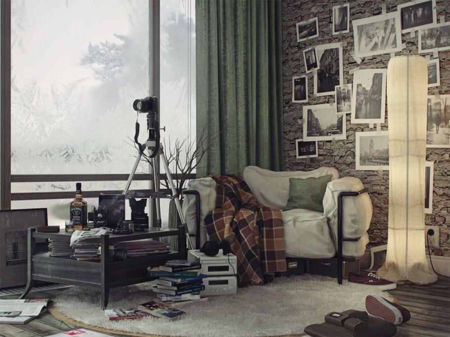 Текстиль в стиле лофт