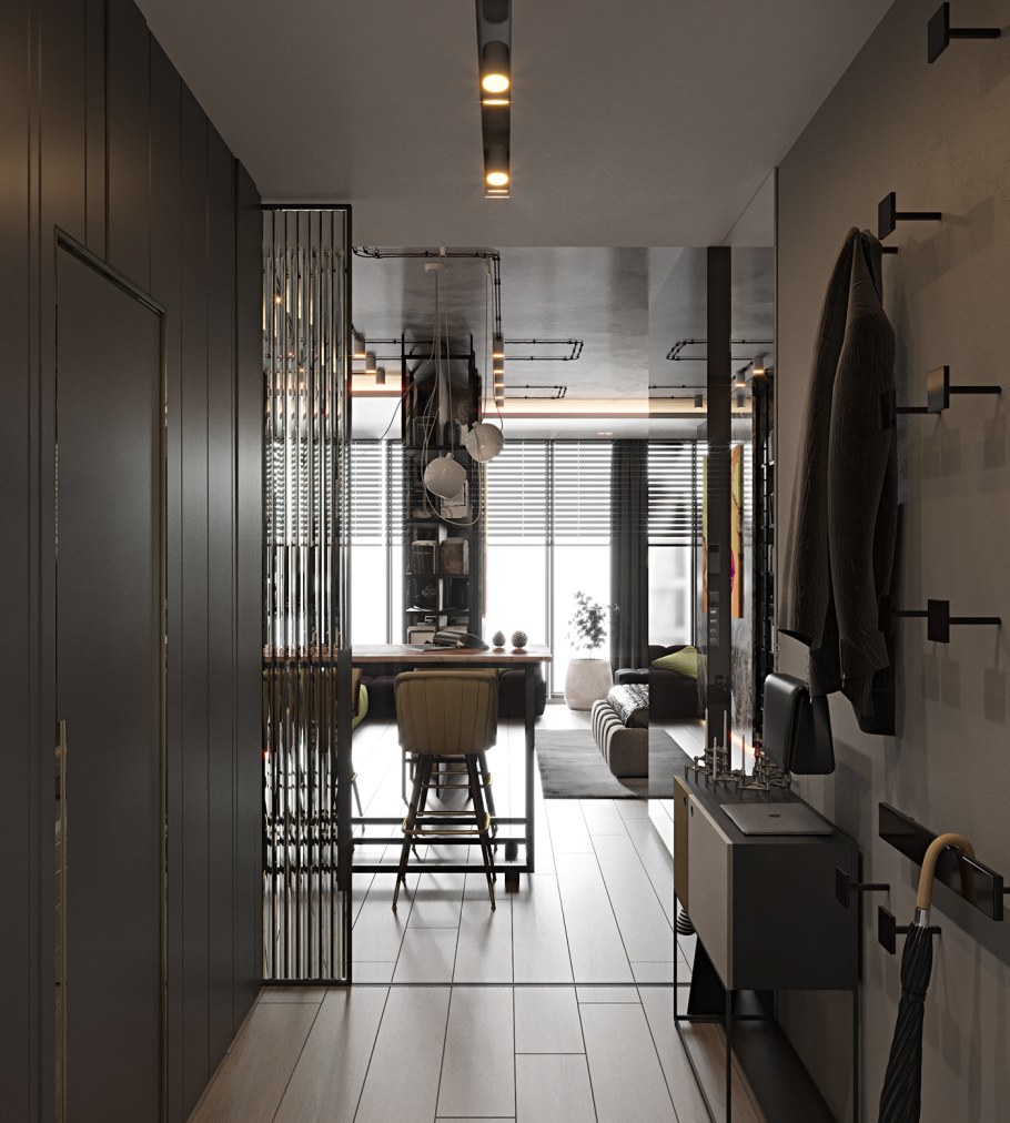 Зеркало от грузовика в интерьере лофт