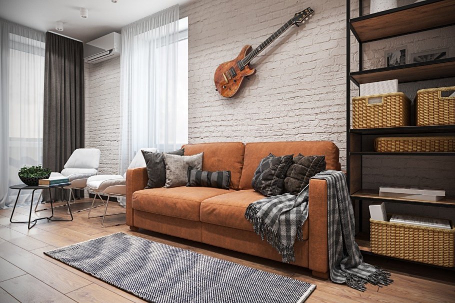 Гостиная в стиле Сканди лофт