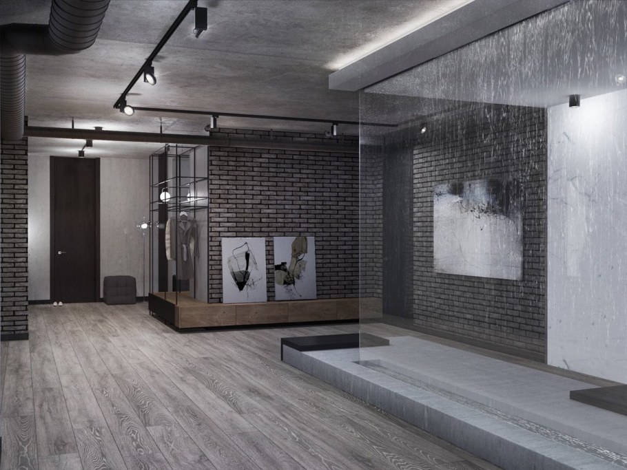 Индустриальный стиль Индастриал интерьер прихожая