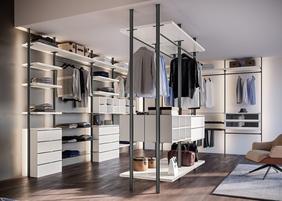 Стеллажные системы для гардеробной аристо