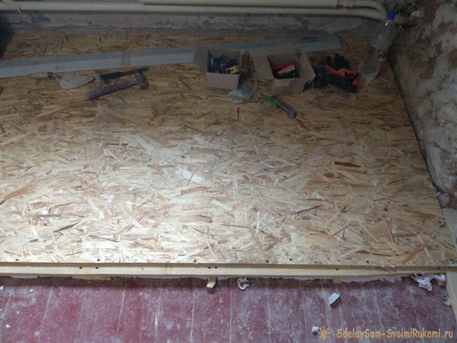 Укладка ОСБ на деревянный пол под ламинат