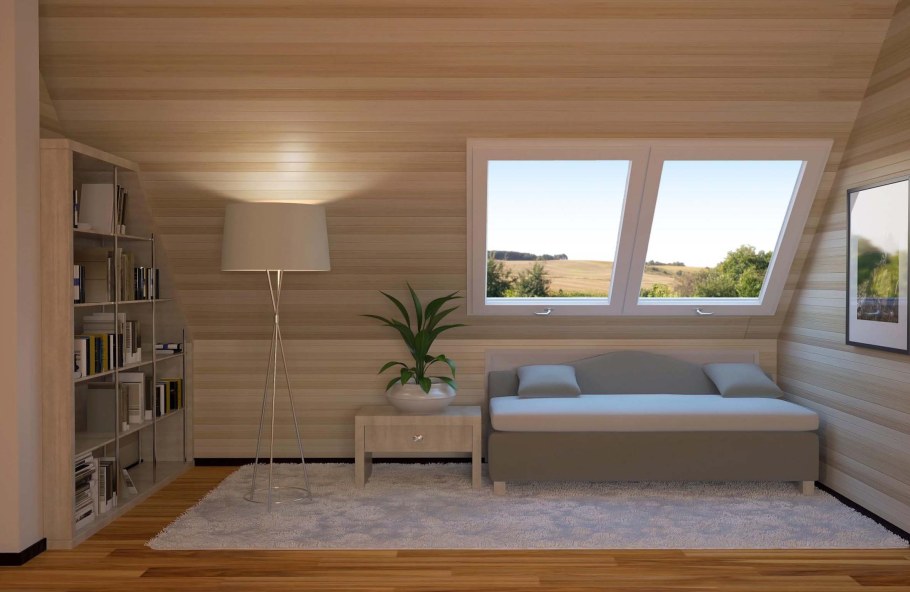 Отделка мансарды ламинатом