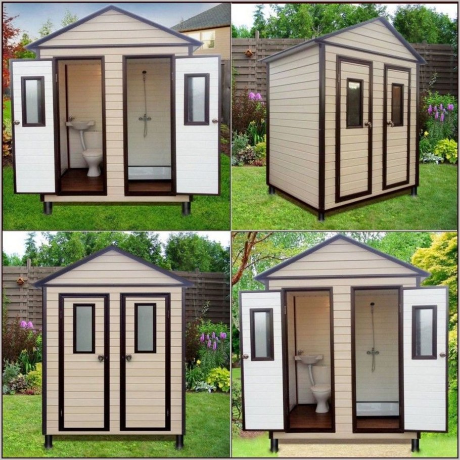 Каркасный душ с туалетом