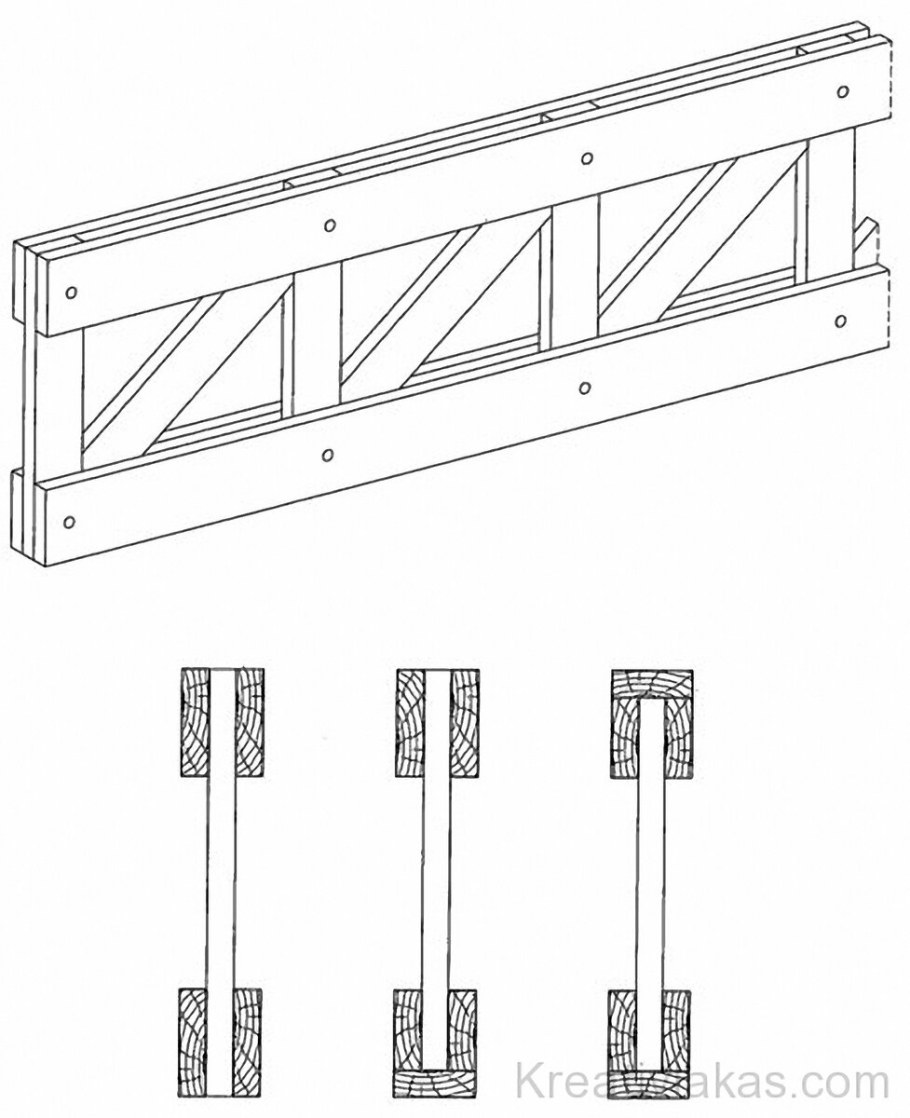 Крепление прогонов из двутавра к ферме