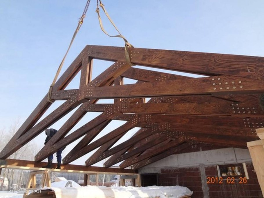 Стропила ферма двухскатной крыши