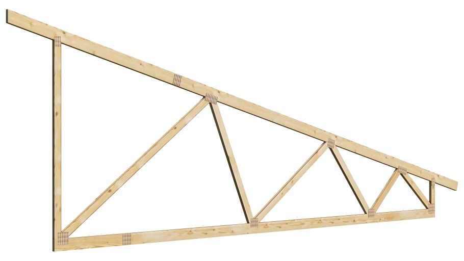 Крепление затяжек висячих стропил узел