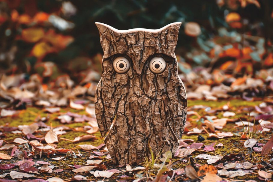 Сова из коры дерева