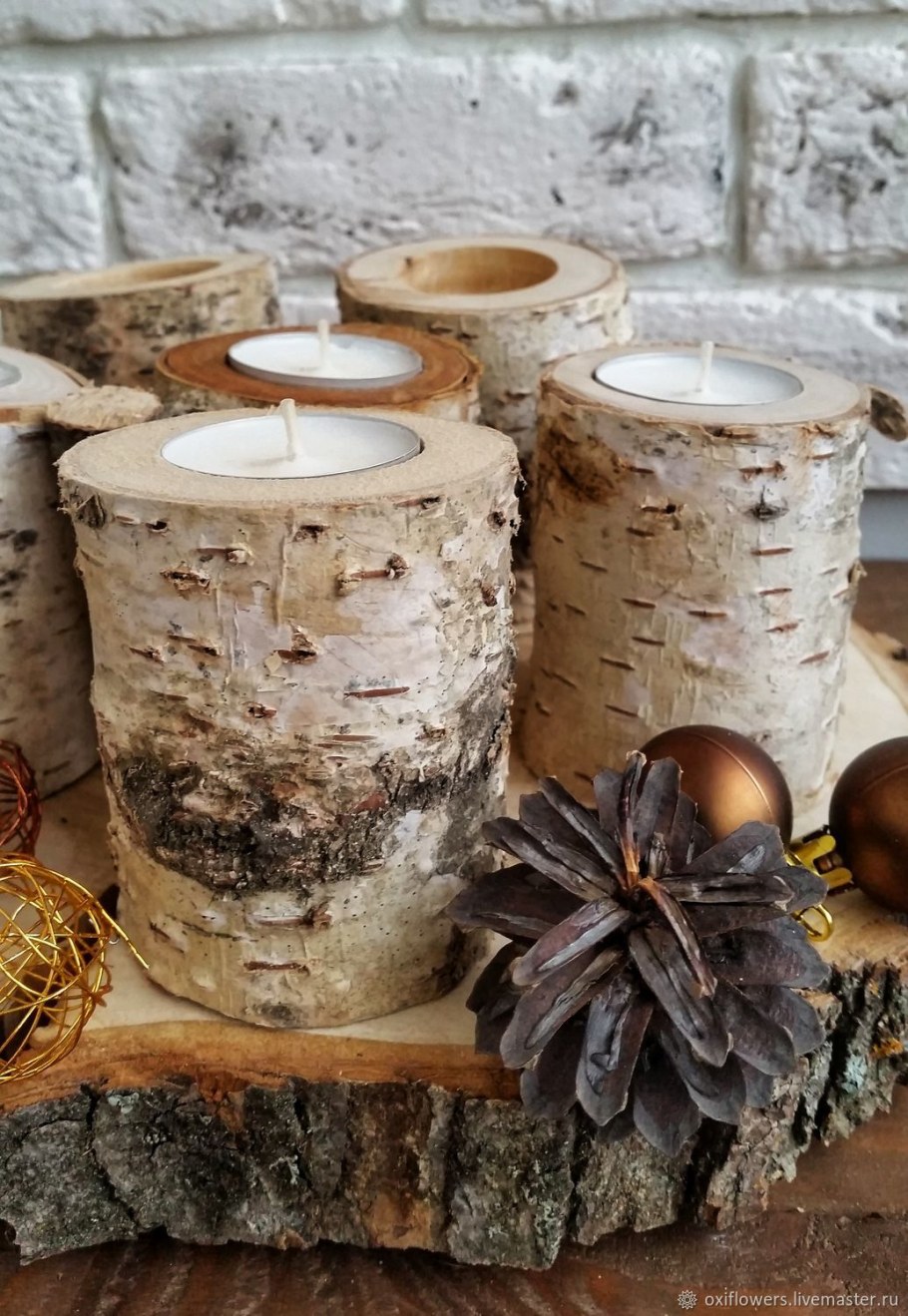 Декор из березовых поленьев