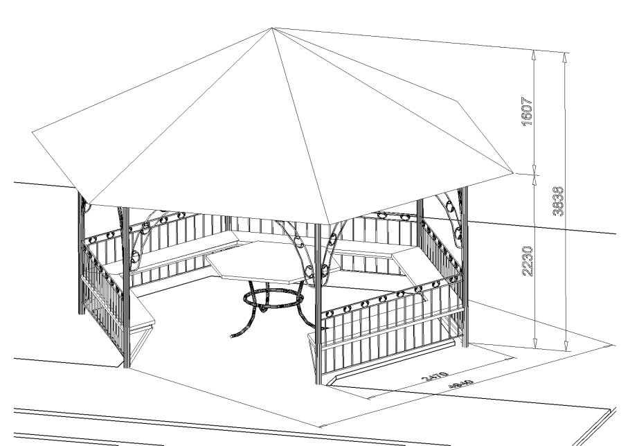 Проект беседки чертежи AUTOCAD