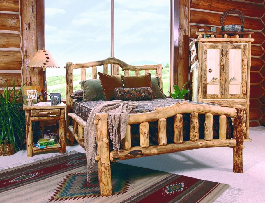 Спальня рустикальный стиль деревянная мебель