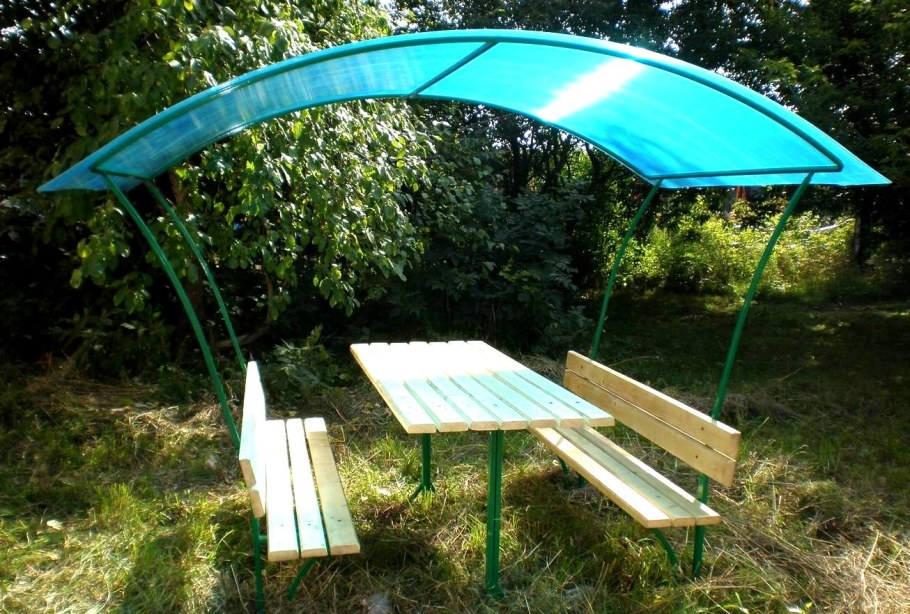 Навес для зоны отдыха на даче
