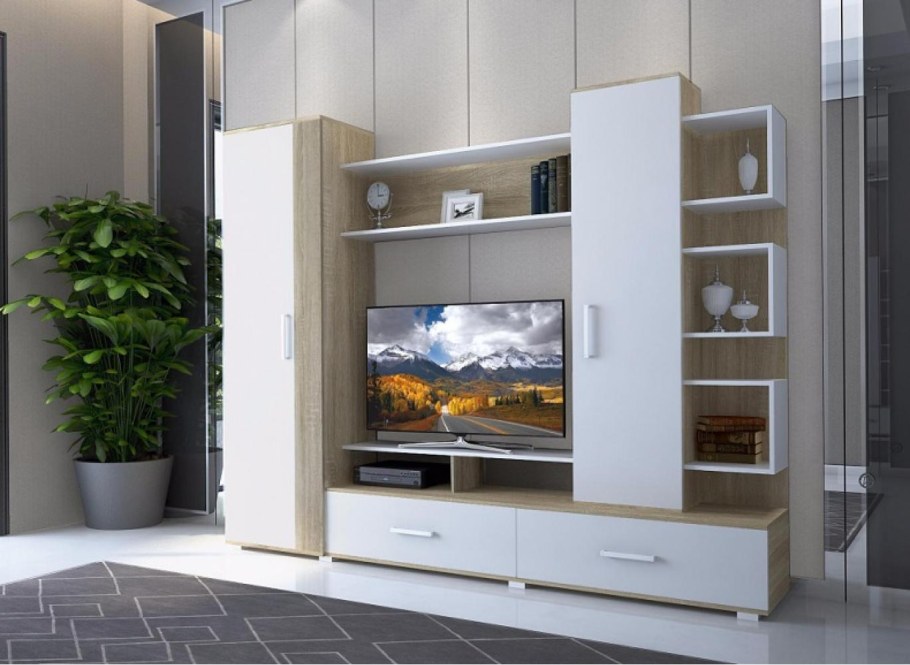 Гостиная сплит 160-2 сонома, белый снег