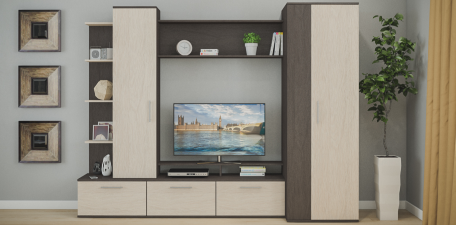 Стенка лофт много мебели