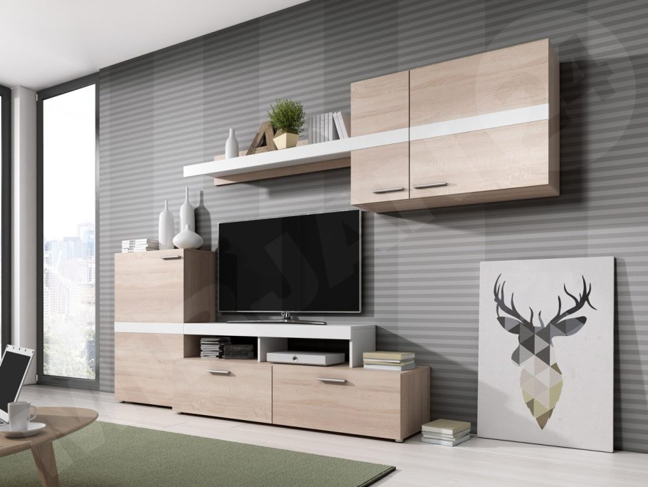 Стенка Лия сонома белый